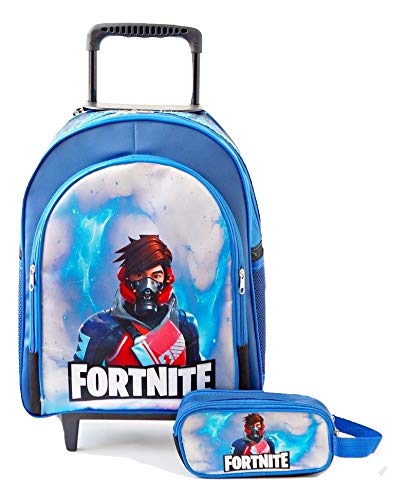 Mochila Fortnite Ether Rodinhas Kit Lancheira E Estojo
