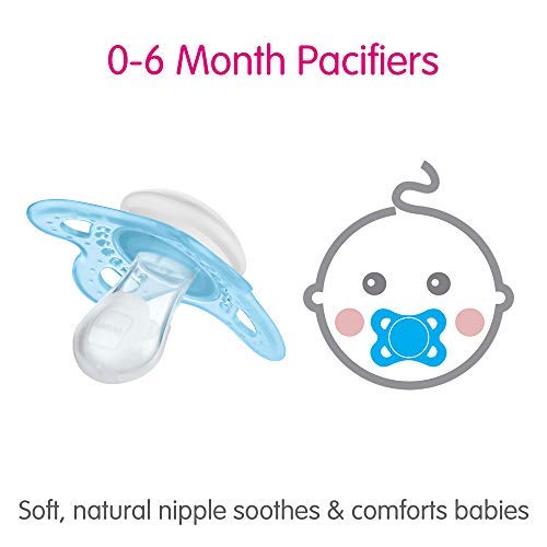Image of MAM Clear 0-6 Month Pacifiers Value Pack (3 Pack), 0-6 Months Baby Girl Pacifiers, Best Pacifier for Breastfed Babies