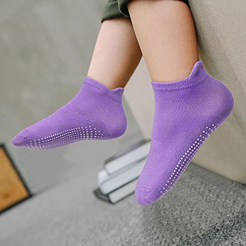 Image of Toddler Socks SkiBeaut 12 Pairs Non Slip Skid Ankle Socks For Kids Boys Grips Cotton Crew Socks For 1-10 Years