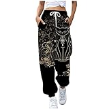 VNHOMIES Emoji Joggers Dance Pants for Women Plus Size Avatar Sweats Cute Grey Sweatpants for Girls Fishing Sweats Elastic Waist Trousers Dance Sweatpants for Toddlers (Medium6~Black)