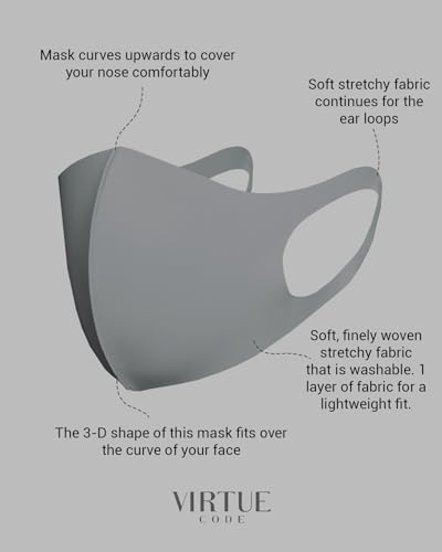 Image of Virtue Code Second Skin Cloth Face Mask Pack. 4 Buttery Soft Masks Washable Fabric