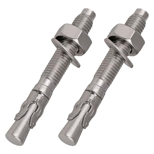 SOLUSTRE Stainless Steel Concrete Wedge Anchors Heavy Duty Wall Fasteners Expansion Screw Anchors for Indoor/Outdoor