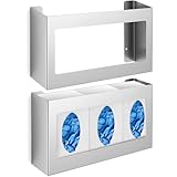 Blulu ステンレススチール トリプルグローブボックスホルダー トリプルグローブディスペンサー ウォールマウント グローブの整理と保護用 高さ10インチ x 幅16インチ x 奥行き3 3/4インチ x 2個