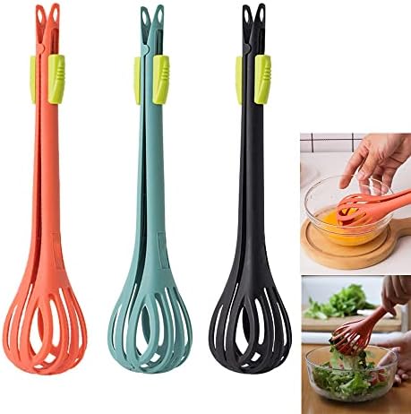 2 in 1 Food Clip & Egg Whisk, Multi-function Egg Beater and Bread Clip, Handheld Egg Mixer Plastic Egg Beater Blender, Multifunctional Kitchen Tool (3 Pcs)
