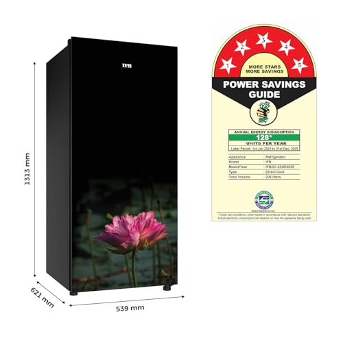 Image of IFB 206 L Direct Cool Single Door 5 Star Refrigerator with Powered by E-Tech, with Extraordinary Storage (Advance-Cool IFBDC-2325ILG)