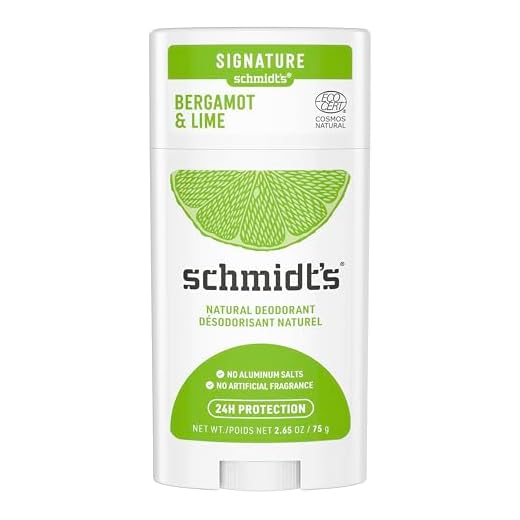 Schmidt's Déodorant d'Origine Naturelle Stick Signature Bergamote et Citron Vert Efficace 24h Certifié Vegan, Testé Dermatologiquement 75g