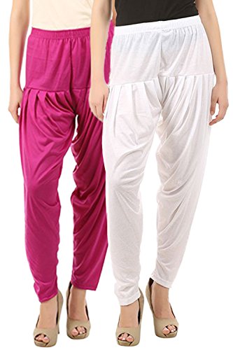 Image of Buy That Trendz Womens Patiala Pants Combo Pack of 2 Viscose Dhoti Patiyala Salwar Harem Bottoms Pants