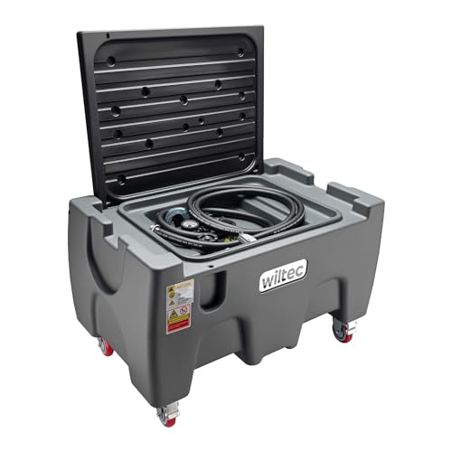 Wiltec Système de caddy ravitailleur mobile 150 l avec pompe 12 V, réservoir de carburant pour diesel et essence