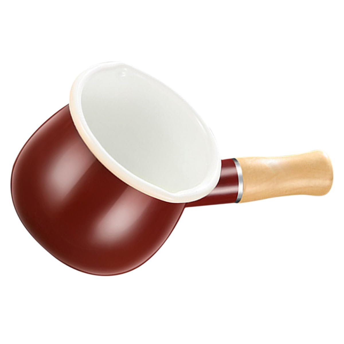 Jarra de leche esmaltada de 500ml con tapa para calentar líquidos rápido