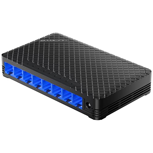 OAMLink 8 Port Gigabit Unmanaged Ethernet Switch, 8 x Gigabit Ports, 16Gbps Switching Capacity, Home Network Hub, Desktop Mount, Plug and Play, Fanless