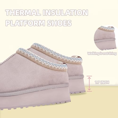 Platform Slippers Mini Boots for Women Fleece Lined Booties Anti-Slip Snow Slippers for Women Outdoor4