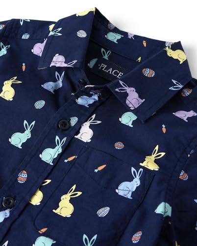 Image of The Children's Place Boys' Short Sleeve Poplin Button Down Shirt