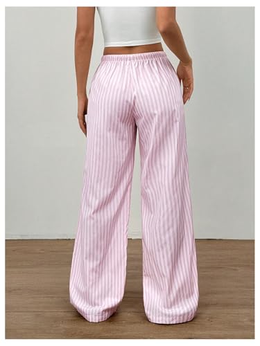 SOLY HUX Women's Drawstring Wide Leg Pants Elastic Waist Baggy Long Pants Trousers with Pockets2