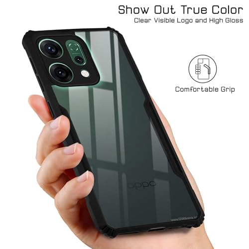 Image of Jkobi Back Cover Case for Oppo Reno14 5G | Oppo Reno 14 5G (Shockproof with Polycarbonate Clear Panel | Professional Black)