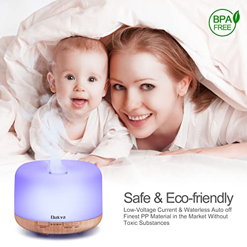 Dukya 500Ml Essential Oil Diffuser, 5 In 1 Ultrasonic Aromatherapy Fragrant Oil Humidifier Vaporizer, Timer And Auto-Off Safety Switch #TOP2