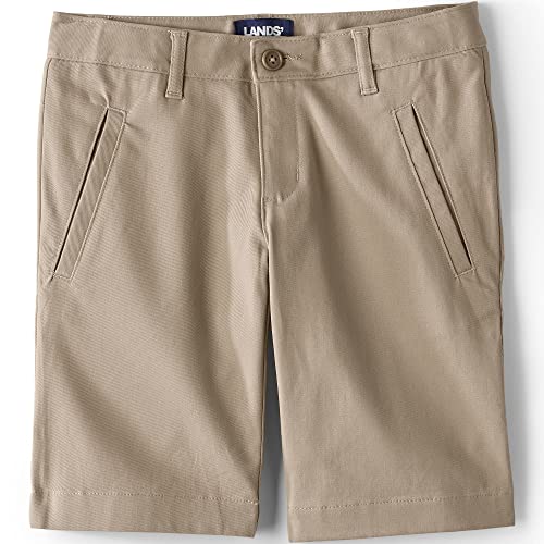 Lands' End Girls Stretch Chino Bermuda Shorts 5 Khaki