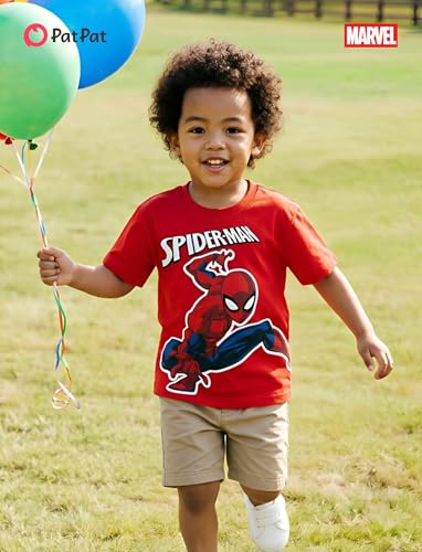 Disney Marvel Spiderman Miles Morales Little Boy Short T-Shirt 3 Pack Girl Tee Shirt Kid Cotton Graphic Tops Summer Apparel Outfit Children Athletic Sports Cloth Fall Jersey Blue/Red/Black 4-5 Years - image 2