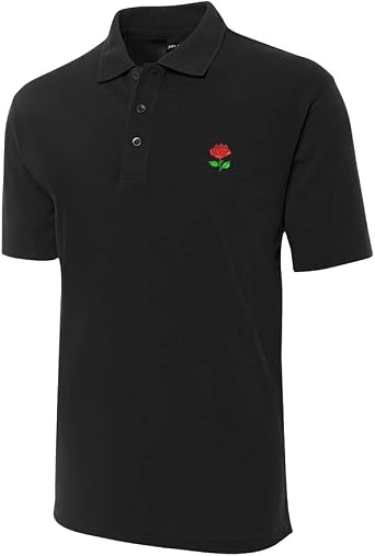 Rose Floral Embroidery Shrot Sleeve Polo Shirts Embroidered Mens Shirts