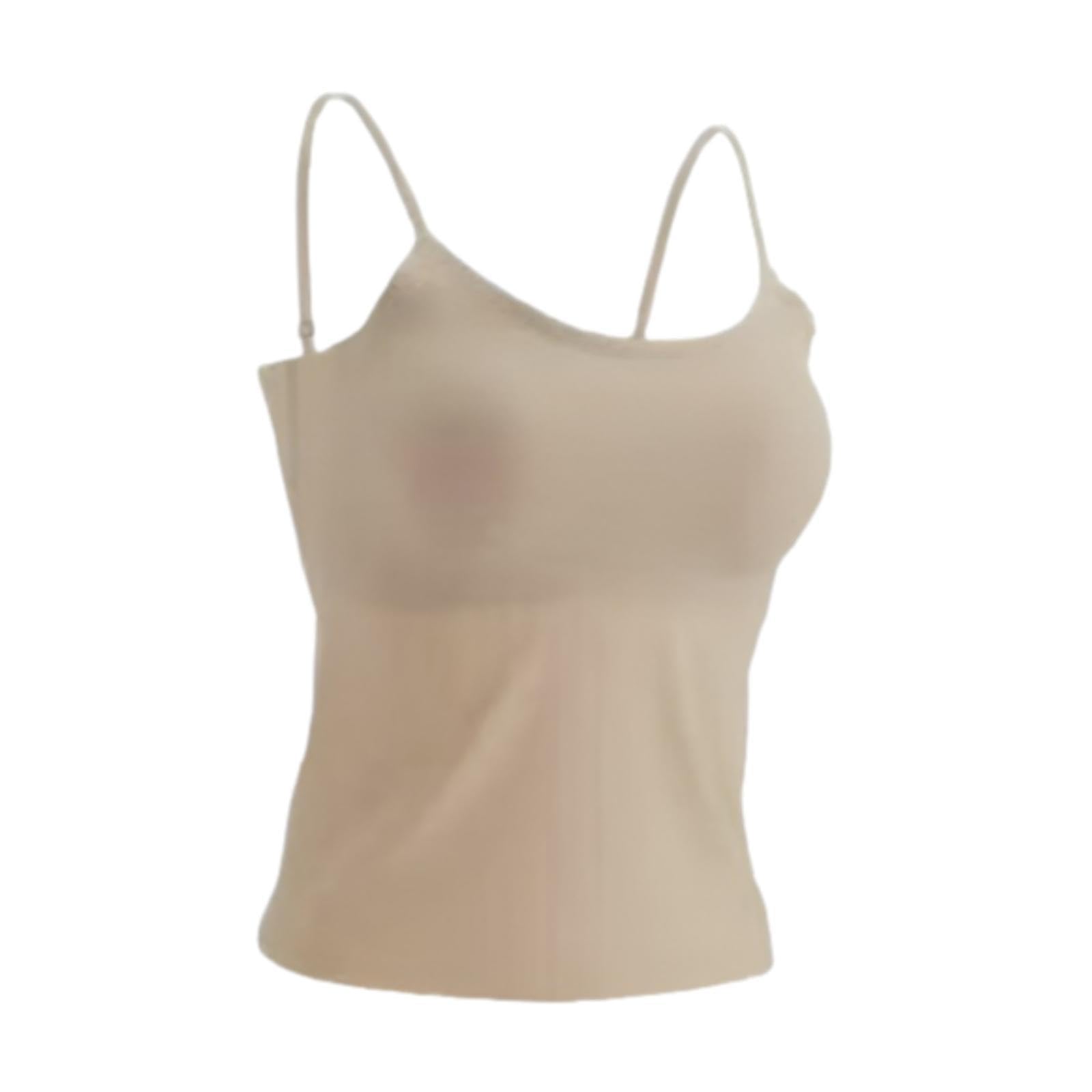 Canotta Donna con Reggiseno Integrato Top Senza Cuciture Spalline Sottili Regolabili Tessuto Traspirante Elasticizzato Adatta per Palestra Ginnas