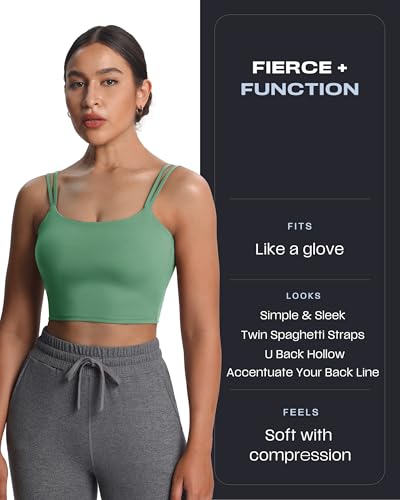 Image of Aoxjox Women's Workout Sports Bras Fitness Padded Backless Yoga Crop Tank Top Twist Back Cami