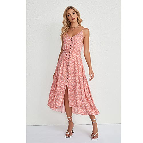Image of BROVAVE Women's 2026 Summer Casual Boho Sundress Spaghetti Strap Midi Dress