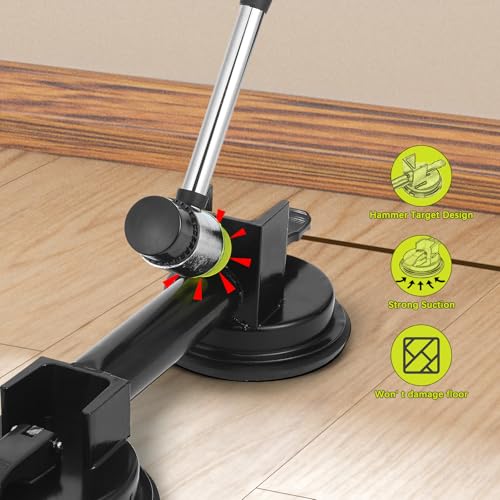 Bodenlückenfixierwerkzeug mit verbessertem Saugnapf mit Hammerziel und Gummihammer für Laminatbodenspaltreparatur