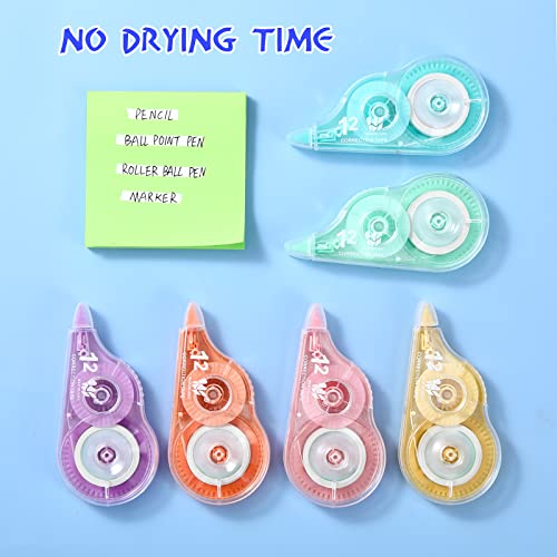 12 Pcs Correction Tape Eraser White Tape Original Correction Wide Tape For School Office Supplies, 0.2 Inch X 39.4 Feet (Rainbow Color) #TOP2