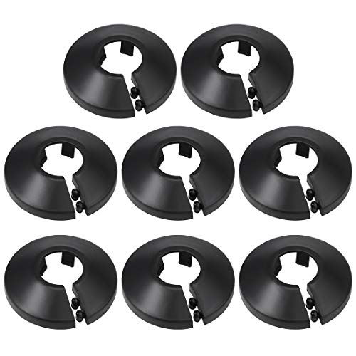 uxcell 17mm Pipe Cover Decoration PP Radiator Escutcheon Water Pipe Wall Cover Black 8 Pcs