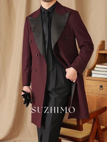 SUZHIMO Mens Tailcoat Tuxedo Jacket Double Breasted Blazer for Men Dinner Party Blazer Dress Coat2