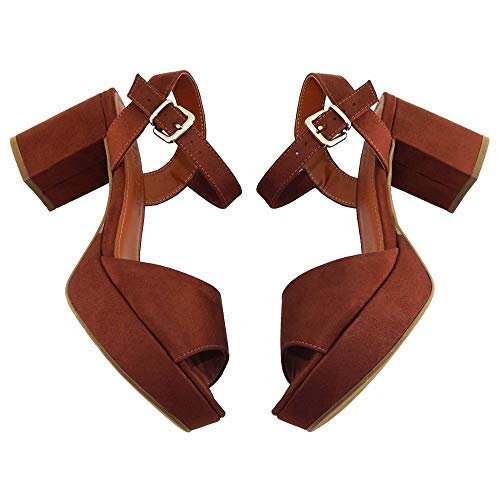 Sandalia Bebece Salto Grosso Baixo Camurca 5013556 Linhaça