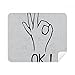 Black OK Personalized Gesture Pattern Cleaning Cloth Screen Cleaner 2pcs Suede Fabric