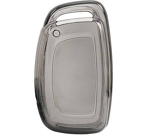 Image of TPU Car Key Cover Compatible with Hyundai Alcazar, Creta, Venue, i20, Verna, Elantra, i10 | 3 /4 Button Smart Key | Push Button Start | Transparent Black Shell Case