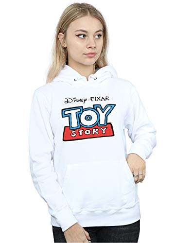 Disney Women's Toy Story Cartoon Logo Hoodie White Medium