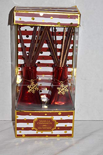 Set Difusores de Vidrio Rojo con Aroma Vainilla y Canela 2 Piezas miniatura 2