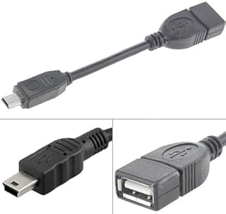 TECHGEAR Mini USB OTG Adapter Cable for Host Mode - On The Go OTG Cable 5 Pin Mini USB to Female USB Adapter