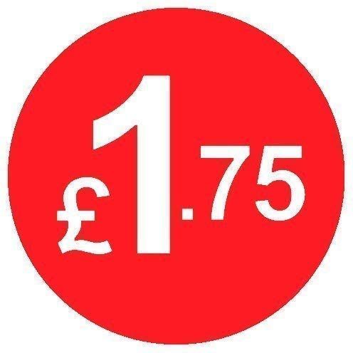 Price Stickers - 20mm Pack of 200 Round Red Labels From 99p to ยฃ10 (ยฃ1.75) Coloured Stick On Price Labels Stickers Removable Self Adhesive Pricing Sticker Paper Easy Peel Sticky Label Paper for Retail