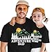 PNORATM Adventure Dad Baby Matching Shirt:Dad's Adventure Buddy Print Tshirt Father Son Daughter Camping Hiking Outing Tee Black