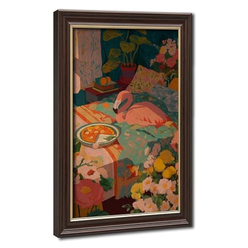 Poster flamant rose en toile de qualité supérieure pour une décoration murale raffinée