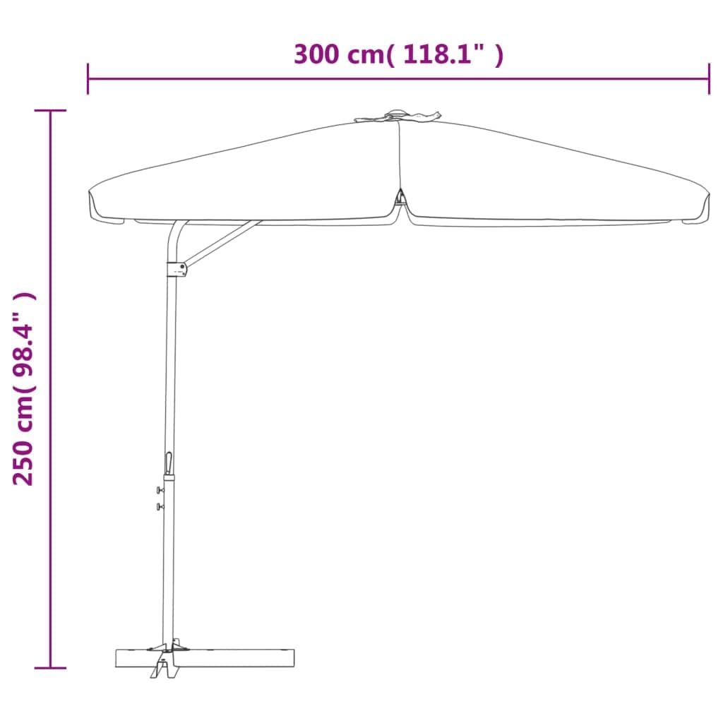 Parasol ogrodowy parasol przeciwsłoneczny do roślin, ze stalowym masztem, 300 cm, zielony