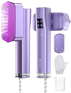 Sundu Dampfglätter, Steamer für Kleidung, 2-in-1 Reisebügeleisen Steam iron, 15s schnelles Aufheizen Mobiles Handbügeleisen, Travel Iron mit LED Display, 4 Bügelmodi, Lila