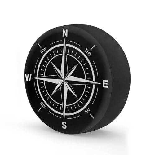 Image of Compass Spare Tire Cover Wheel Covers Protectors Waterproof Dust-Proof Universal Fit Trailer, RV, SUV and Many Vehicle 14 Inch,C-03