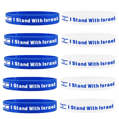 Generic I Stand With Israel Bracelet, Israel Flag Bracelet Israel Bracelets Israel Silicone Bracelets, Blue Rubber Bracelet Support Israe Jewelry