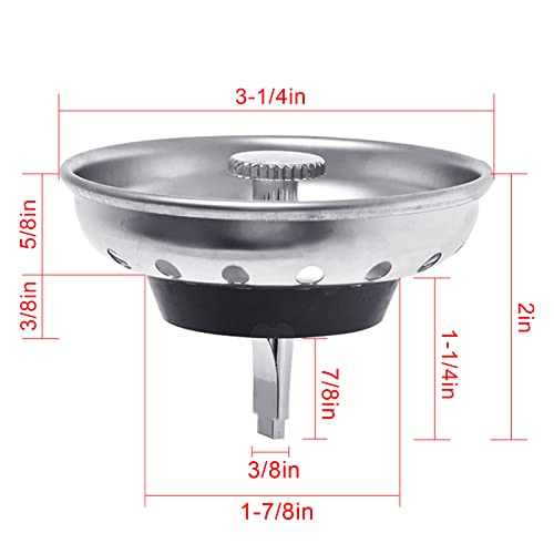 Colador para fregadero de cocina acero inoxidable 3.25 in miniatura 2