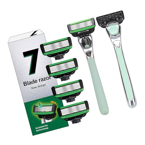 JDNH Razro para hombres y mujeres con 5 puntas de acero inoxidable, reutilizables, de metal, manual, para afeitar, regalos