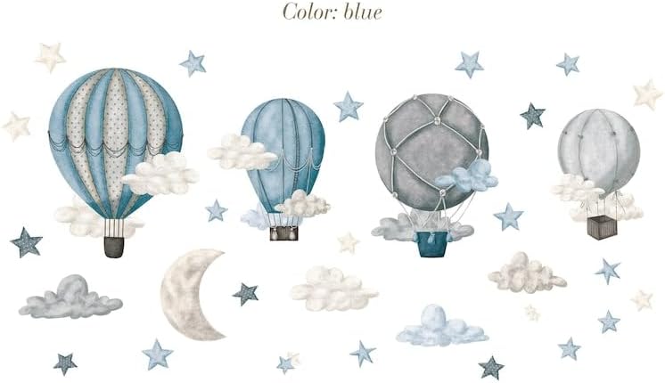 BelleImpression Hot Air Balloon Wall Stickers for Nursery Wall Decor Removable Wall Decal Cloud Stickers for Kids Bedroom Living Room - Image 3