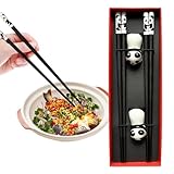 Essstäbchen – Chinesische Essstäbchen | rutschfeste Essstäbchen | Panda Wiederverwendbare...