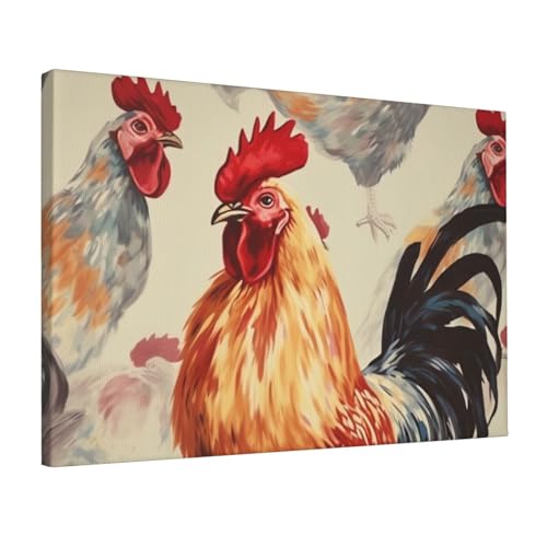 Peinture murale de poulet pour salon et bureau moderne