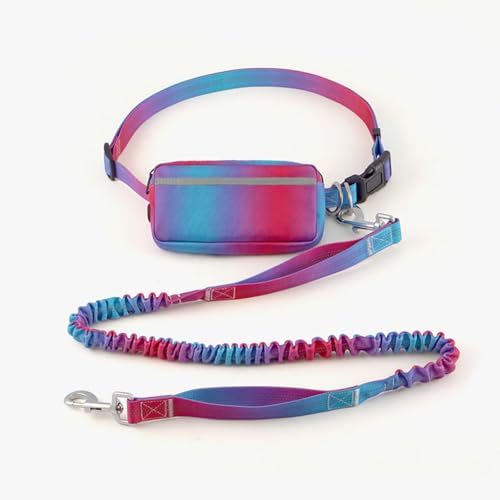Qxsnuvvlg Hands Free Dog Leash for Medium Large Dogs Durable Elastic Rope Leash with Zippered Pouch Suitable for Running Jogging Walking
