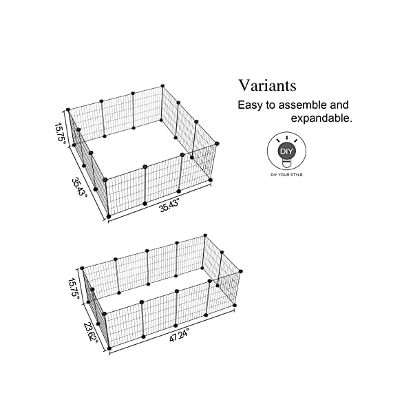 CAHOME-Pet-Playpen-Small-Animals-Supplies-12-Panels-Exercise-Playpens-Cage-C-Grids-Portable-Yard-Fence-Indoor-Ideal-for-Guinea-Pigs-Puppy-Pet-Products-DIY-Metal-Yard-Fence-12–15-Black CAHOME-Pet-Playpen-Small-Animals-Supplies-12-Panels-Exercise-Playpens-Cage-C-Grids-Portable-Yard-Fence-Indoor-Ideal-for-Guinea-Pigs-Puppy-Pet-Products-DIY-Metal-Yard-Fence-12–15-Black