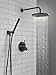 Delta Modern 14 Series Round Rain Shower System Faucet Set, Rainfall Matte Black Shower Head and Handle Set, Valve Trim Kit, 10 Inch, Matte Black 342702-BL